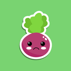 beet sticker with different emotions vector