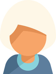 Adult woman icon flat vector. Old life. Generation stage isolated
