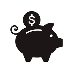 Piggy bank coin investment vector illustration