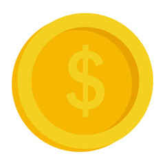 Dollar coin icon. vector illustration.