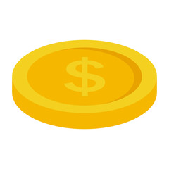 Dollar coin icon. vector illustration.