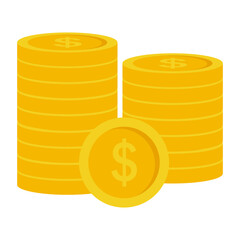 Dollar coin icon. vector illustration.