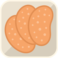 Sausage airline food icon flat vector. Flight meal. Air plane isolated