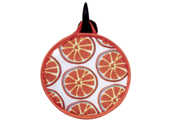 Hanging hand towel with orange pattern