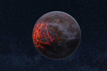 Obraz na płótnie Canvas Dying Earth-Planet Global Warming - 3D rendering - high quality details