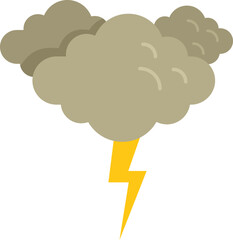 Thunderstorm cloud icon flat vector. Storm rain. Cloudy report isolated