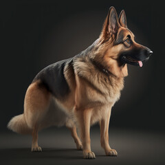 German Shepherd Dog Standing: Realistic, Detailed, and High-Quality for a Wide Range of Applications Generative AI