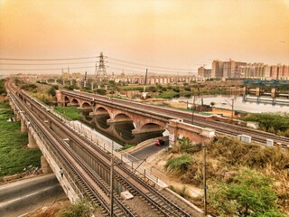 Railway bridge in the morning