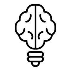 Icono de cerebro estilo bombilla. Creatividad. Ilustración vectorial