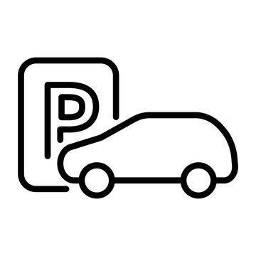 Icono de parqueo de veh&iacute;culos livianos, autom&oacute;viles. Se&ntilde;al de estacionamiento. Ilustraci&oacute;n vectorial