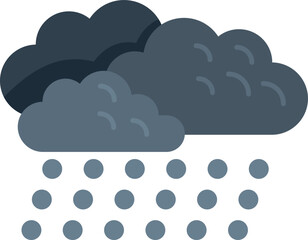 Drop rain cloud icon flat vector. Cloudy forecast. Meteo rainy isolated