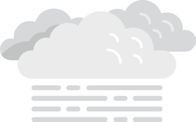 Cloudy sky icon flat vector. Cloud rain. Cold sunshine isolated
