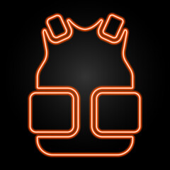 body armor neon sign, modern glowing banner design, colorful modern design trends on black background. Vector illustration.