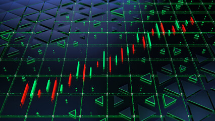 Stock market or forex trading graph with copyspace. Financial investment, Economic trends business idea. 3d illustration