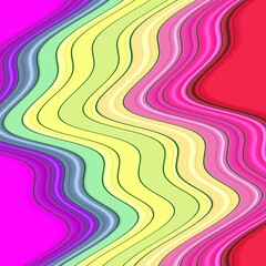 Colorful lines, fluid shapes, waves, rainbow colors, abstract background