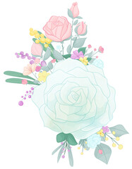 white flowers romantic composition