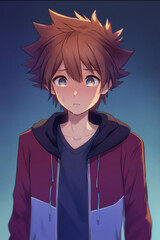 ai midjourney generative illustration of a crying anime teenager