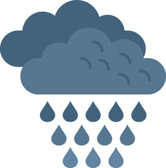 Rain cloud icon flat vector. Meteo rainy. Forecast cloudy isolated