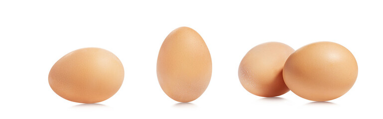 Chicken eggs on a white isolated background