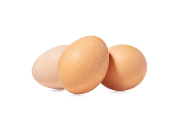 Chicken eggs on a white isolated background