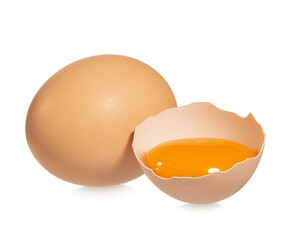 Raw egg isolated on white background