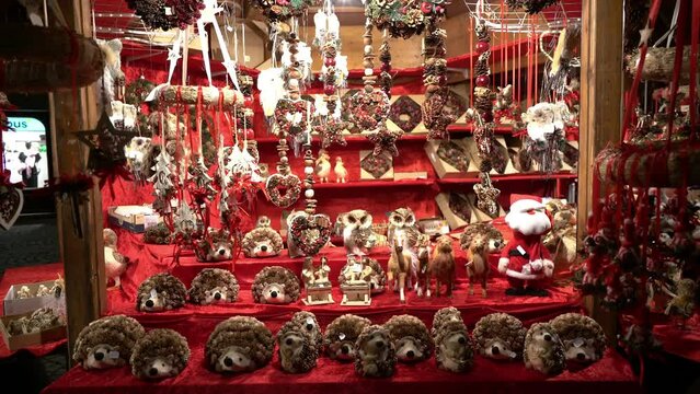 The colorful christmas market in Bressanone in the evening. Trentino Alto Adige, Italy.