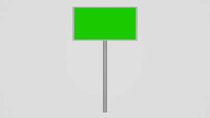 3d illustration big blank signboard mockup green screen
