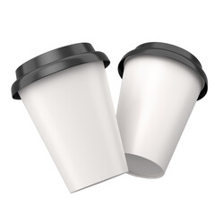 Set of paper coffee cups for cappuccino, americano, espresso, mocha, latte