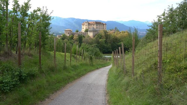 Picturesque view of Thun Castle, Val di Non, Province of Trento, Trentino Alto Adige, Italy.