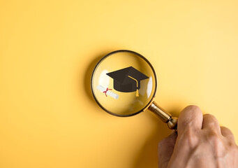 Learning educate and graduation concept. study knowledge to creative thinking idea and problem solving solution, E-learning online education course degree certificate