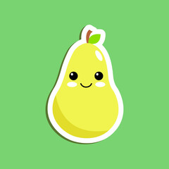pear sticker with different emotions vector