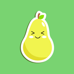 pear sticker with different emotions vector