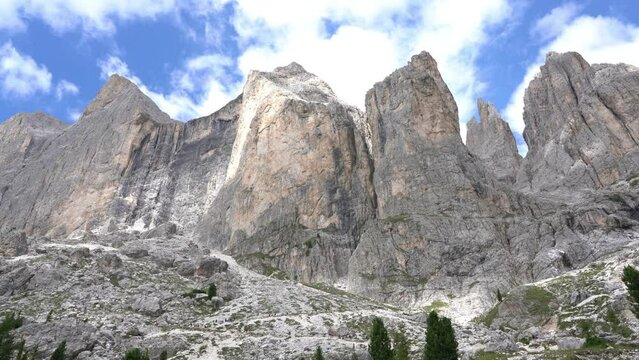 Beautiful alpine landscape near the Vajolet Towers in Trentino Alto Adige, northern Italy.
