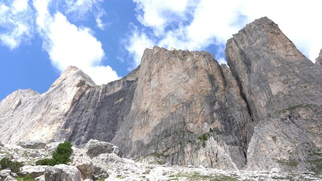 Beautiful alpine landscape near the Vajolet Towers in Trentino Alto Adige, northern Italy.