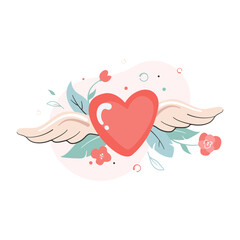 Valentine's Day vector illustration. Holiday banner, web poster, flyer, stylish brochure, greeting card, sticker, cover