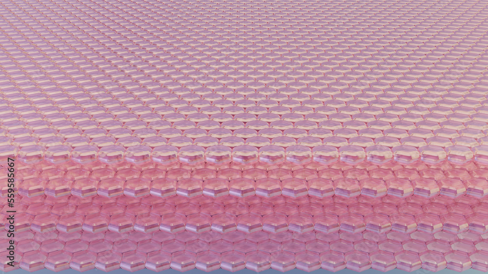 Poster the skin cell can be seen under a microscope as the skin layer. rendering in 3d. 3d background for c