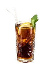 long island or Cuba Libre iced tea cocktail with strong drinks.