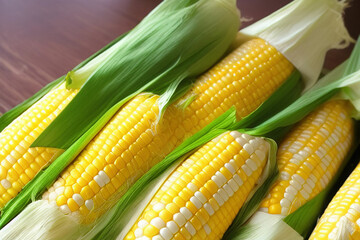 Grains of ripe corn. IA Tehnology