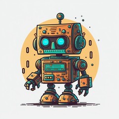 Fototapeta premium Image Icon of a Robot created with generative AI technology