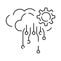 Artificial Intelligence Related Vector Line Icon. Contains such Icons as Face Recognition, Algorithm, Self-learning. Deep learning, Digital brain. Cyber, humanoid and chat