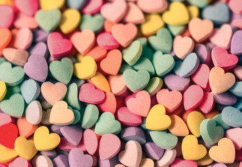 Fototapeta na wymiar Colorful heart shaped candy
