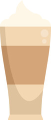 Espresso latte icon flat vector. Cafe cup. Cream morning isolated