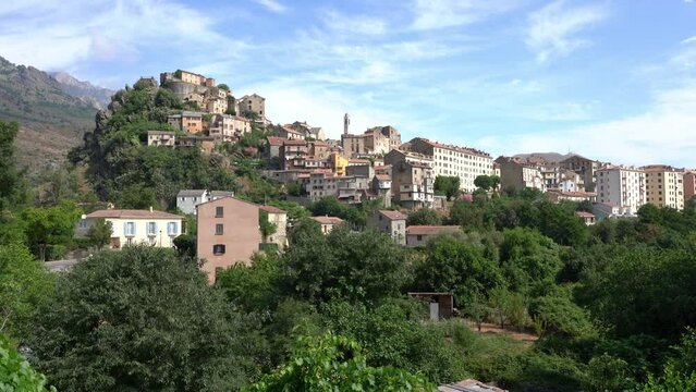 The beautiful little town of Corte on a summer morning, Corse, France.