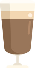 Mocha latte icon flat vector. Glass cafe. Cream spice isolated