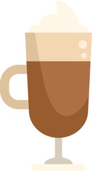 Pumpkin latte icon flat vector. Cup glass. Cream view isolated