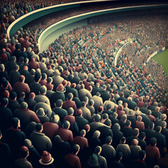Obraz premium Soccer stadium full of people. Generative AI.