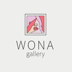 Abstract style logo with the image of a girl's face for the gallery