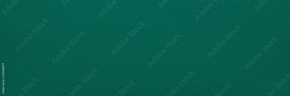 Poster abstract dark green wide panorama background on texture canvas or paper as blank, template, page or 