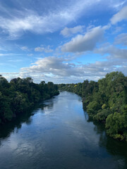 Fototapeta na wymiar Vertical View of Waikato River in Hamilton, Waikato, New Zealand