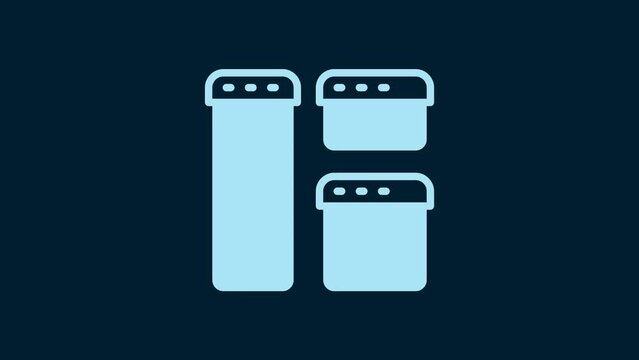 White Browser window icon isolated on blue background. 4K Video motion graphic animation